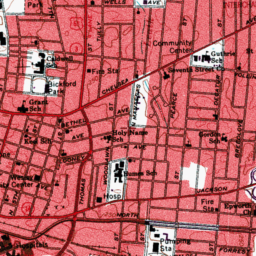 Topographic Map of Community Baptist Church, TN