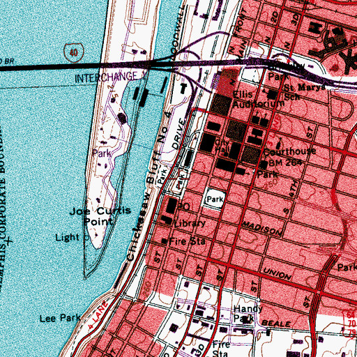 Topographic Map of Confederate Park, TN