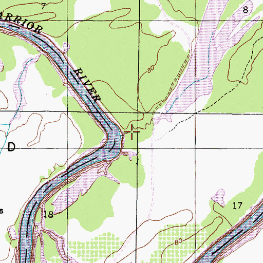 Topographic Map of Gadeous Bend, AL