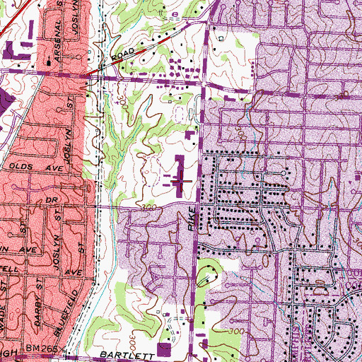 Topographic Map of Craigmont High School, TN