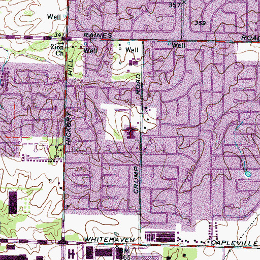 Topographic Map of Crump Elementary School, TN