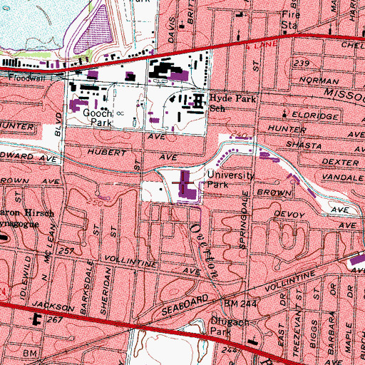 Topographic Map of Cypress Junior High School, TN