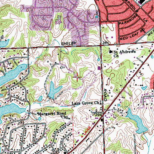 Topographic Map of Dalstrom Park, TN