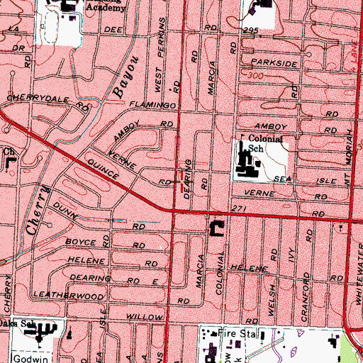 Topographic Map of Davis Colonial Village Shopping Center, TN