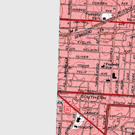 Topographic Map of Divine Temple Church of God in Christ, TN