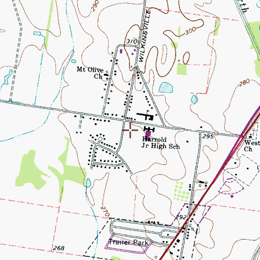Topographic Map of E A Harrold Park, TN
