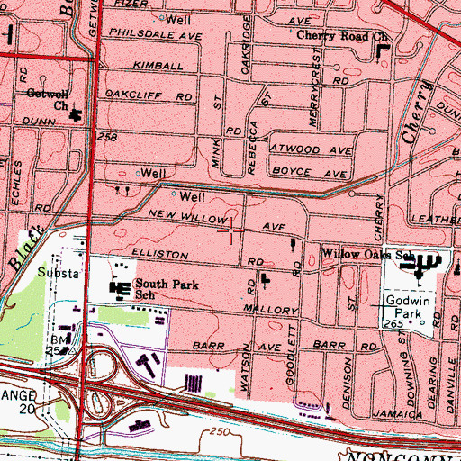 Topographic Map of East Side Church of the Nazarene, TN