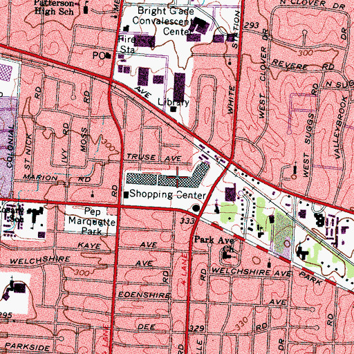 Topographic Map of Eastgate Shopping Center, TN