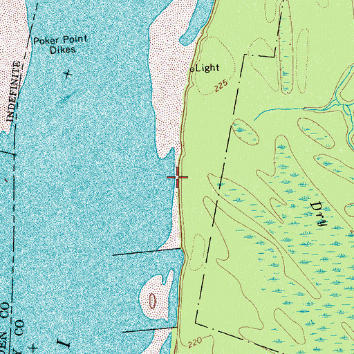 Topographic Map of Easthams Landing (historical), TN