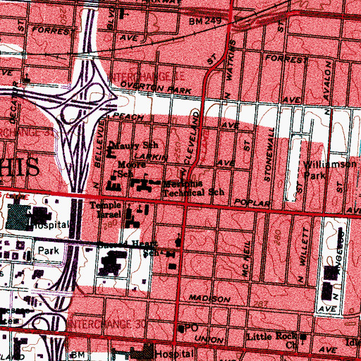 Topographic Map of Eastern Star Baptist Church, TN