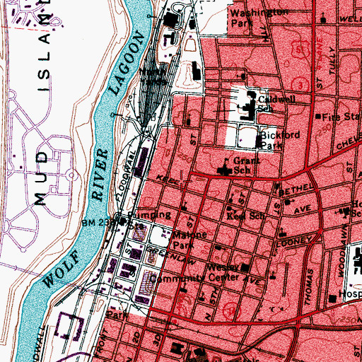 Topographic Map of Ellis Grove Baptist Church, TN