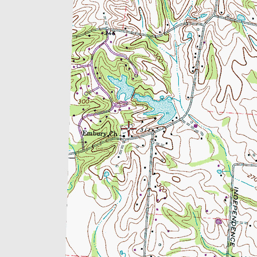 Topographic Map of Embury Cemetery, TN