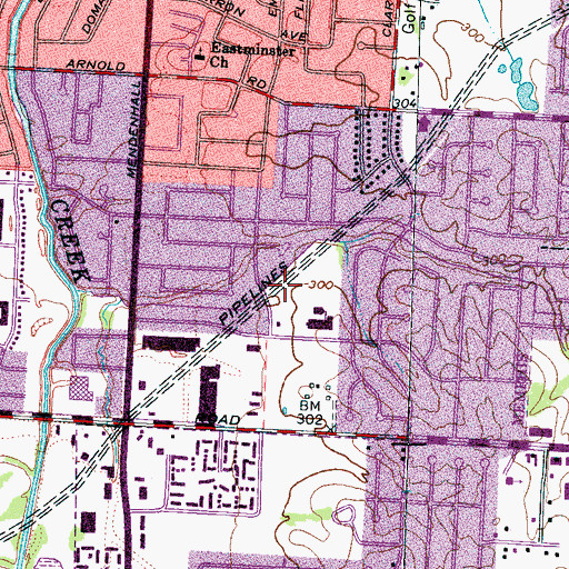 Topographic Map of Emerald Park, TN