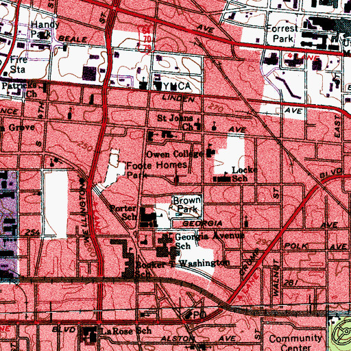 Topographic Map of Emmanuel Episcopal Church, TN