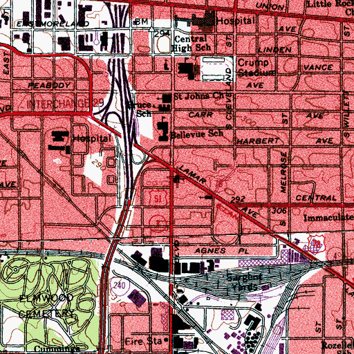 Topographic Map of Emmanuel Presbyterian Church, TN