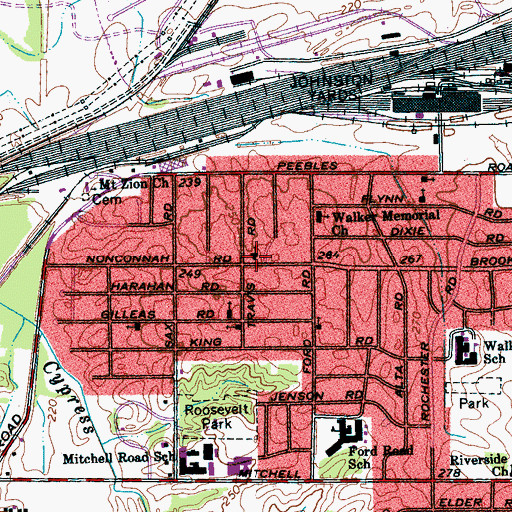 Topographic Map of Enon Spring Missionary Baptist Church, TN