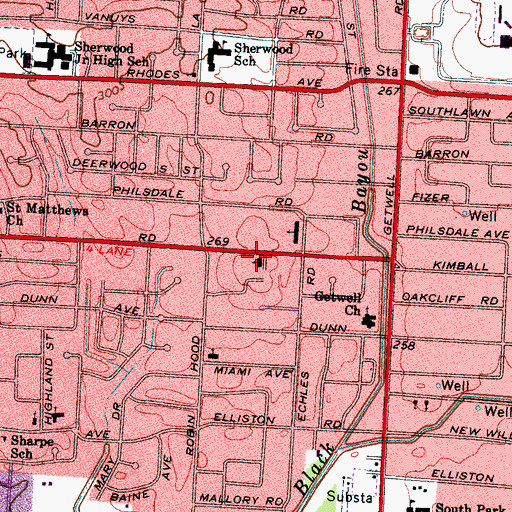 Topographic Map of Episcopal Church of the Holy Trinity, TN