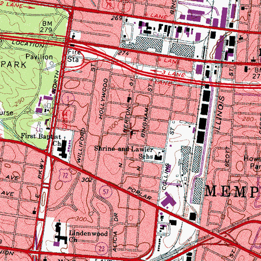 Topographic Map of Everett Memorial United Methodist Church, TN
