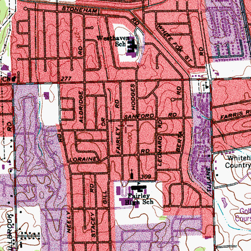 Topographic Map of Fairley Road Elementary School, TN
