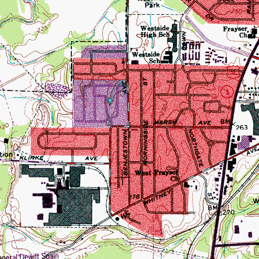 Topographic Map of Faith Bible Church, TN