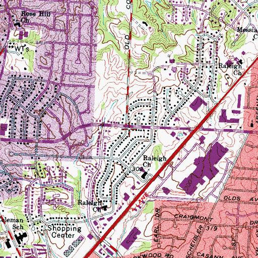 Topographic Map of Faith Cumberland Presbyterian Church, TN