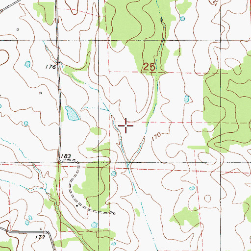 Topographic Map of Green Oak School (historical), AL