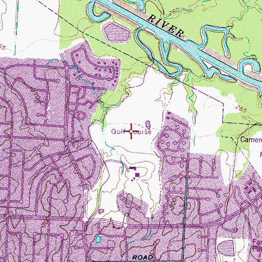 Topographic Map of Farmington Country Club, TN
