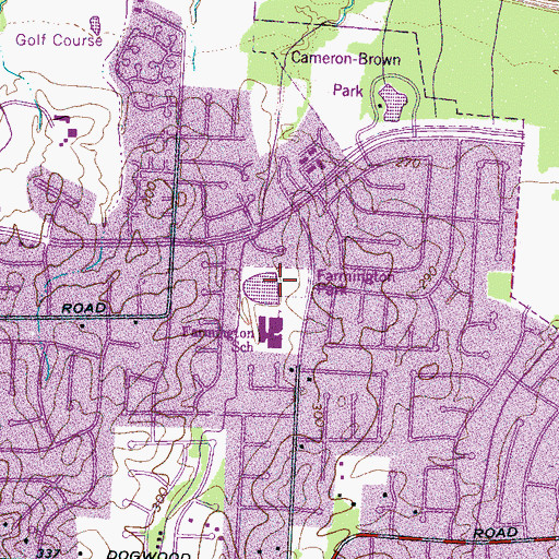Topographic Map of Farmington Park, TN
