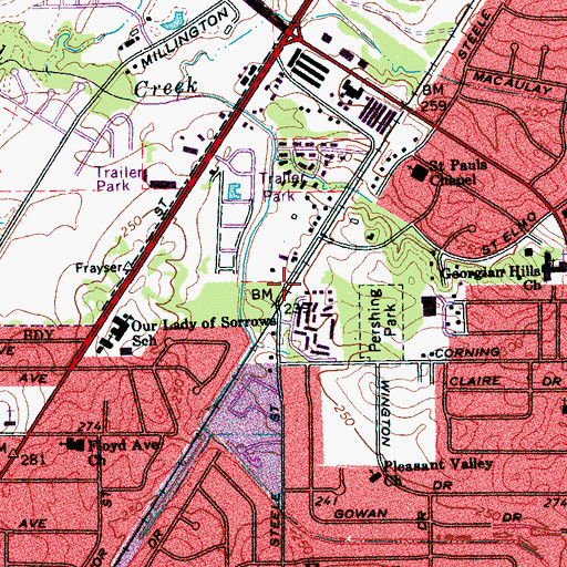 Topographic Map of Felts Church, TN