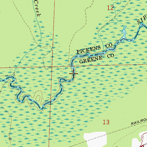 Topographic Map of Gregorys Ford, AL