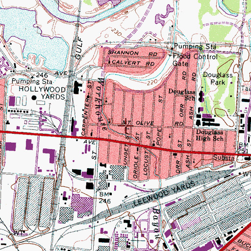 Topographic Map of First Baptist Church, TN