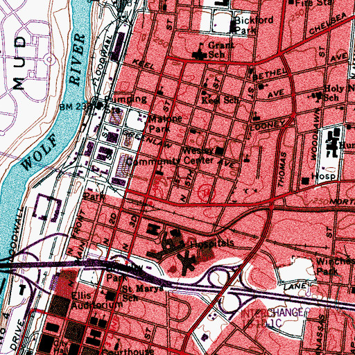 Topographic Map of First Baptist Church Chelsea, TN