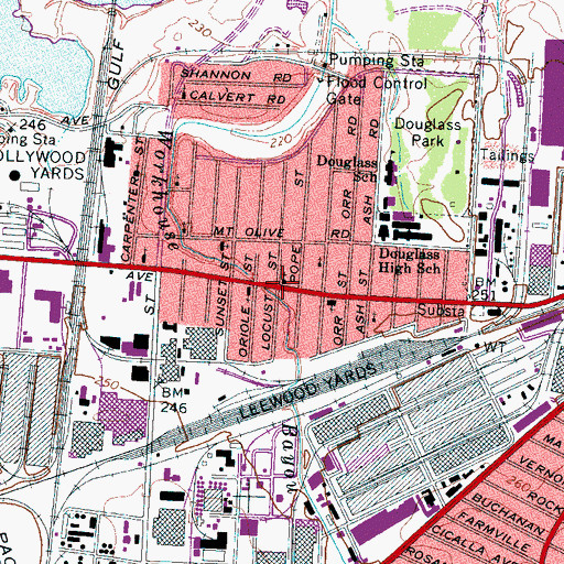 Topographic Map of First Church of God, TN