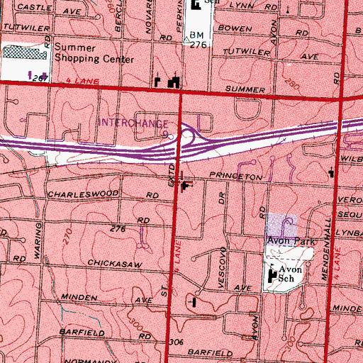 Topographic Map of First Church of Christ Science, TN