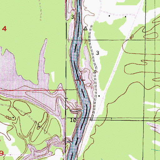Topographic Map of Hancocks Bar, AL