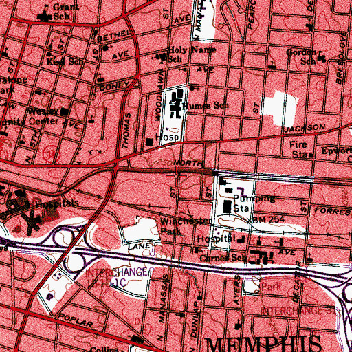 Topographic Map of Friendship Church of the Nazarene, TN