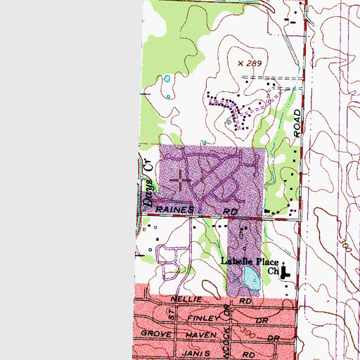 Topographic Map of Gardenview Elementary School, TN