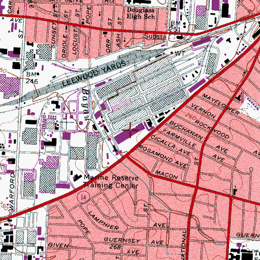 Topographic Map of Gateway Shopping Center, TN