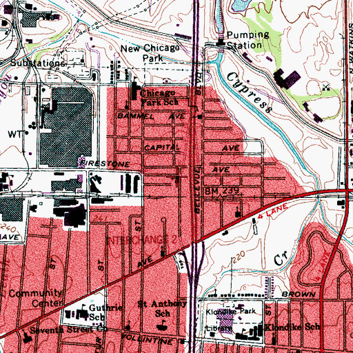 Topographic Map of General Assembly and First Born Church, TN