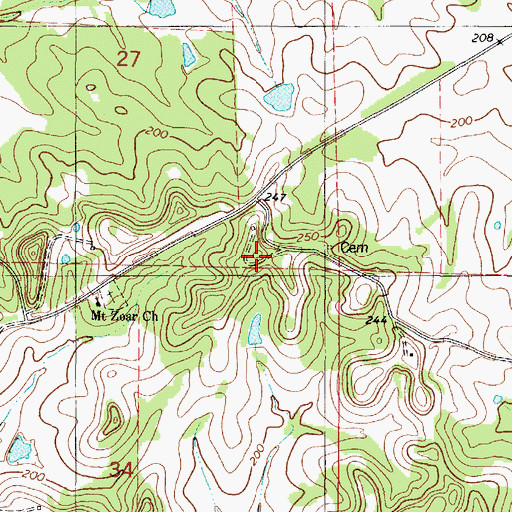 Topographic Map of Hays Mount, AL
