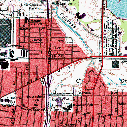 Topographic Map of Gethsemane Garden Church, TN