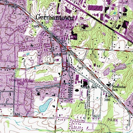 Topographic Map of Germantown Presbyterian Church, TN