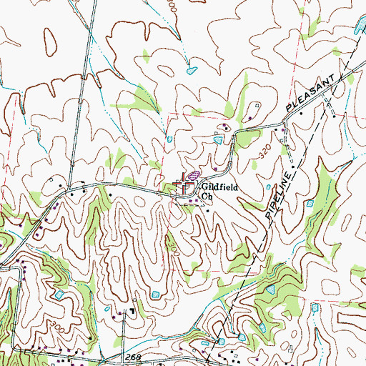Topographic Map of Gildfield Cemetery, TN