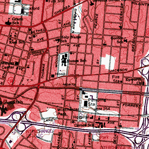 Topographic Map of Good Samaritan Pentecostal Holiness Church, TN