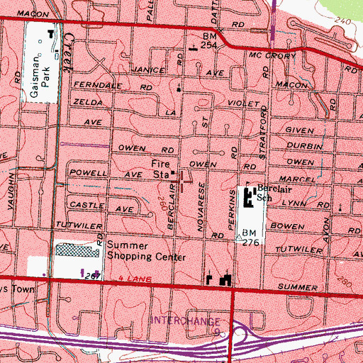 Topographic Map of Grace Chapel Primitive Baptist Church, TN