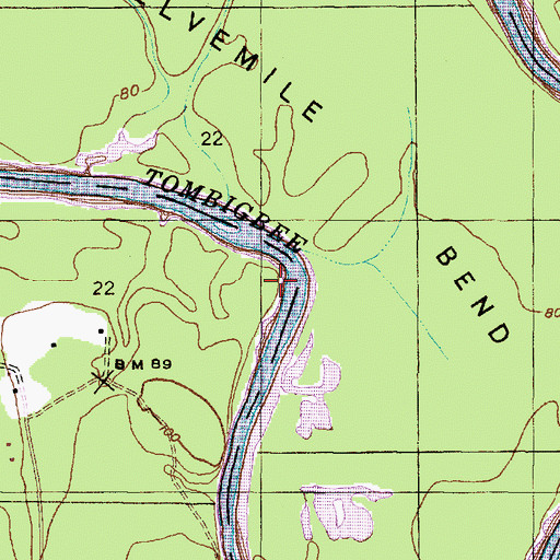 Topographic Map of Haunted Point, AL