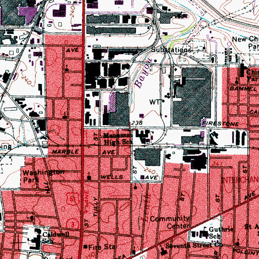 Topographic Map of Grace Missionary Baptist Church, TN