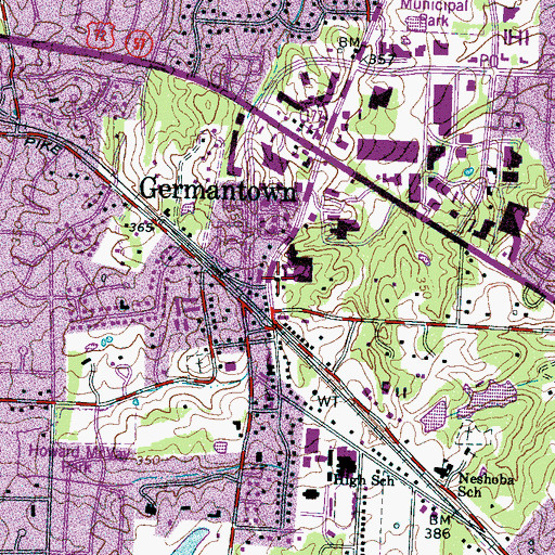 Topographic Map of Grace Presbyterian Church, TN