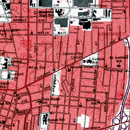 Topographic Map of Greater Community Temple Church of God in Christ, TN