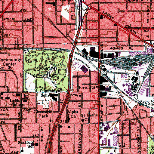 Topographic Map of Greater Corinthian Missionary Baptist Church, TN